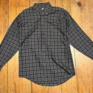 Brooks Brothers Black and White Plaid Dress Shirt